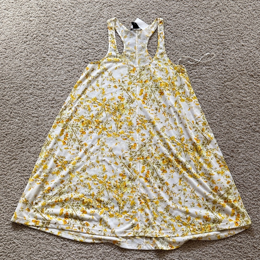 NWT H&M Yellow Floral Tank Dress (XS)